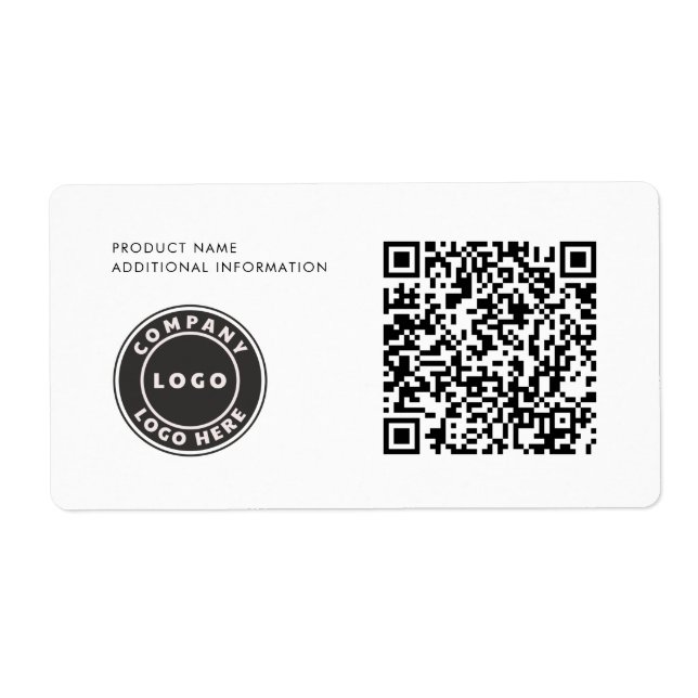 Simple Business Logo QR Code Product ID Label (Front)