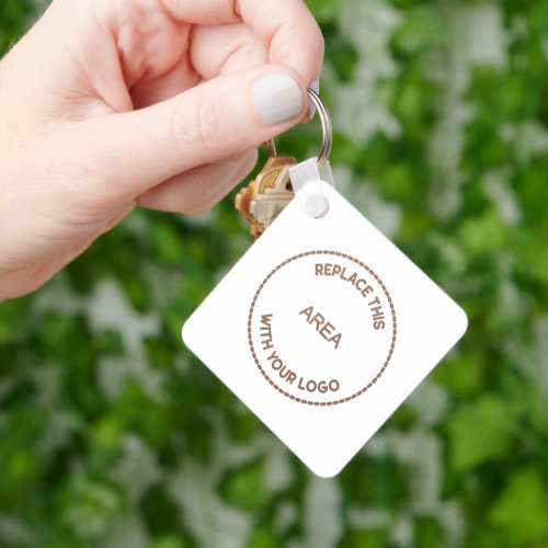 Simple Business Logo Qr Code Promotional Keychain