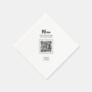 Simple Business Logo & QR code Promotional Napkins