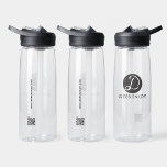Simple Business logo QR code website Customized Water Bottle
