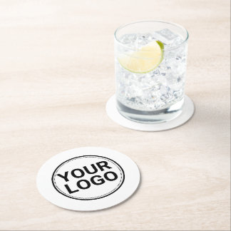 Simple Business Logo Round Paper Coaster