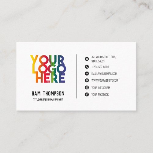 Simple Business Logo Social Media Icons Business Card