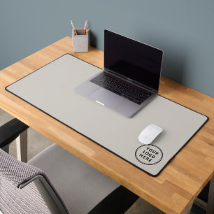 Simple Business Logo Taupe Desk Mat