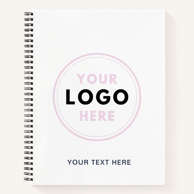 Simple Business Logo text and QR code Notebook (Front)