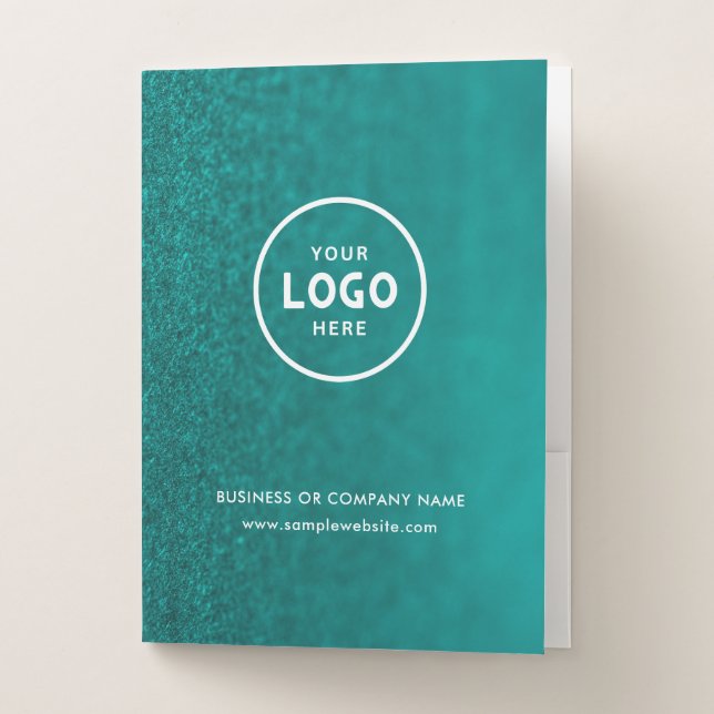 Simple Business Logo & Text Company Custom  Pocket Folder (Front)