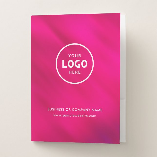 Simple Business Logo & Text Company Custom  Pocket Folder (Front)