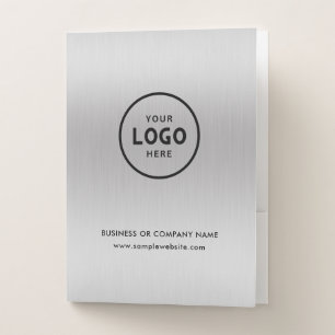 Simple Business Logo & Text Company Custom Pocket Folder
