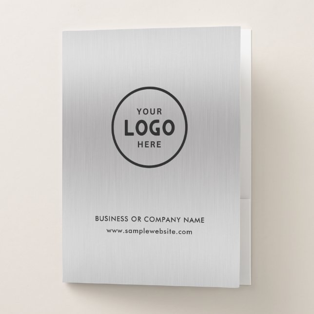 Simple Business Logo & Text Company Custom  Pocket Folder (Front)