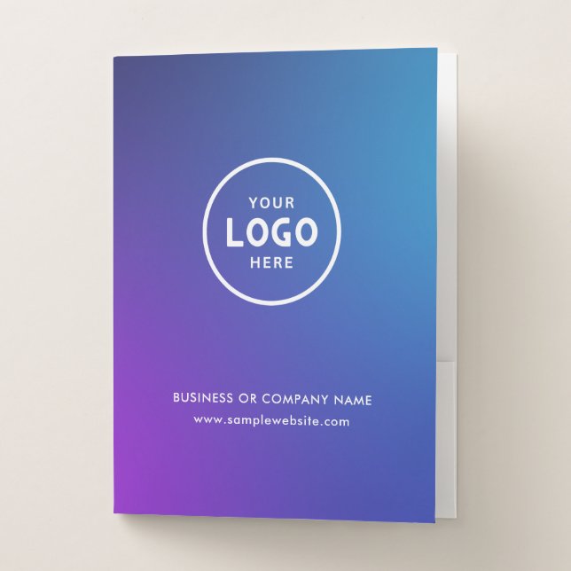 Simple Business Logo & Text Company Custom  Pocket Folder (Front)