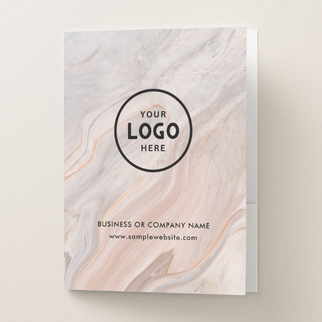 Simple Business Logo & Text Company Custom  Pocket Folder (Front)