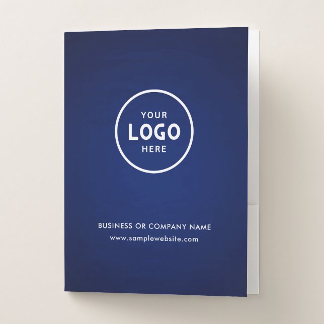 Simple Business Logo & Text Company Custom  Pocket Folder (Front)