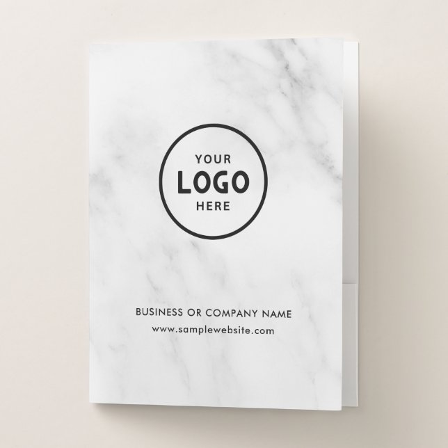 Simple Business Logo & Text Company Custom  Pocket Folder (Front)