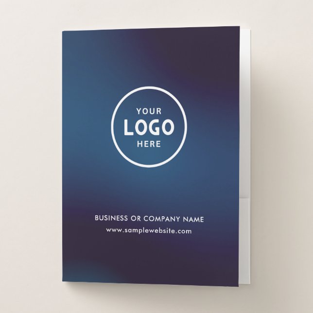 Simple Business Logo & Text Company Custom  Pocket Folder (Front)