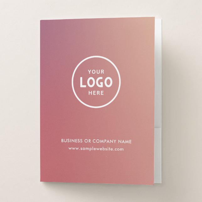 Simple Business Logo & Text Company Custom  Pocket Folder (Front)