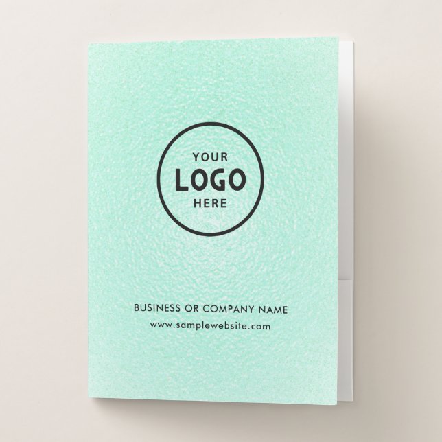 Simple Business Logo & Text Company Custom  Pocket Folder (Front)