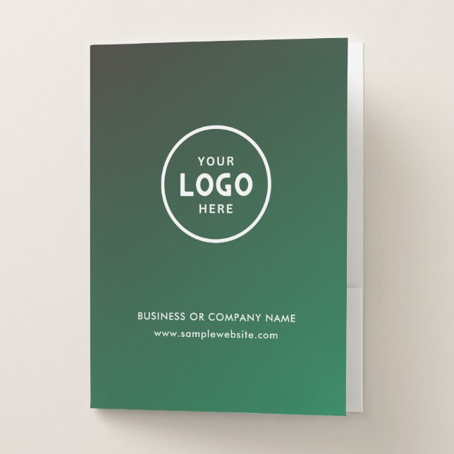 Simple Business Logo & Text Company Custom  Pocket Folder (Front)
