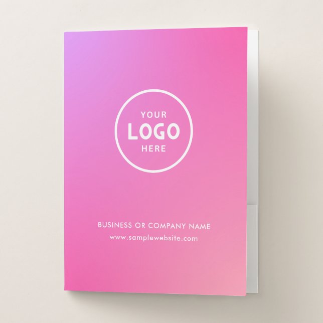 Simple Business Logo & Text Company Custom  Pocket Folder (Front)