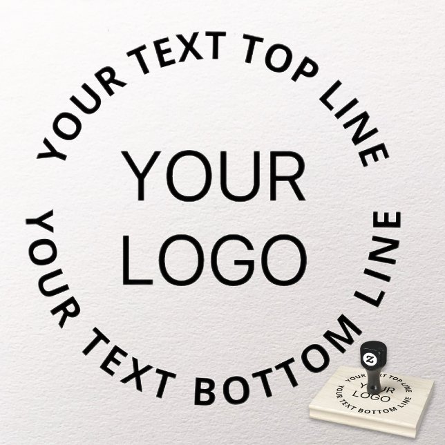 Simple Business Logo Upload & Customizable Text Rubber Stamp (Creator Uploaded)