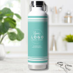 Simple Business Logo Water Bottle<br><div class="desc">Simple yet stunning way to preset your business, brand, or custom design. Personalize this water bottle with your business or brand logo, or even a design of yours that you want to feature. Change out the background and font colors and typography to anything you want. Simple Modern Minimalist Branded Business...</div>