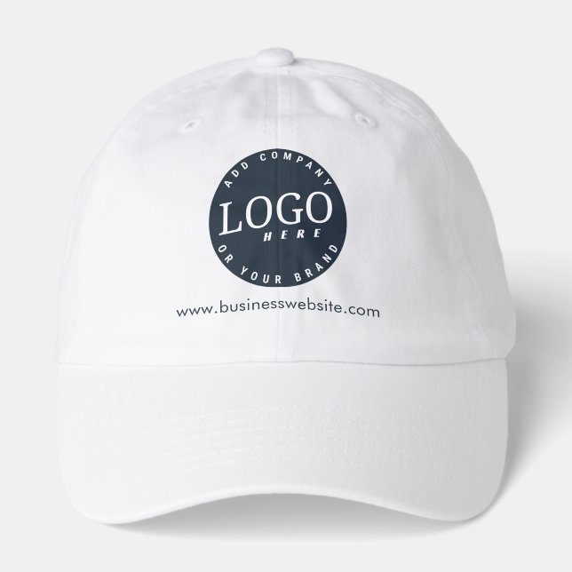 Simple Business Logo Website Address Employees Hat (Front)