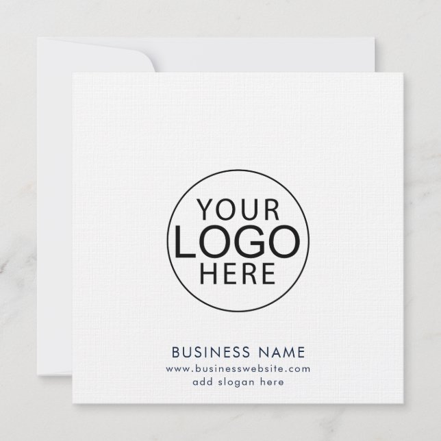 Simple Business Logo Website Custom Note Card (Front)