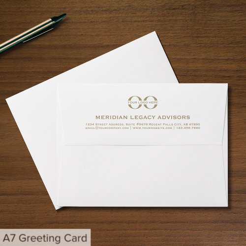 Simple Business Logo White and Gold Typographic Envelope