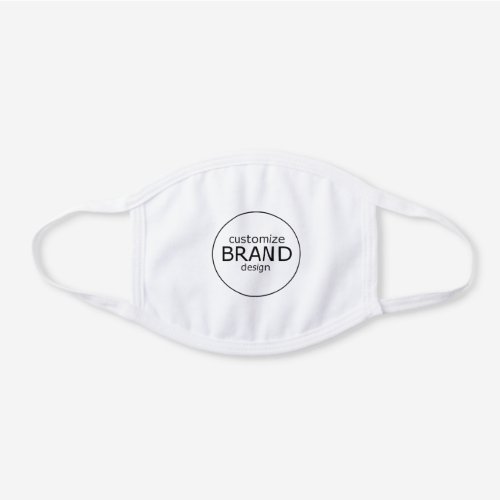 Simple Business Logo  White Cotton Face Mask