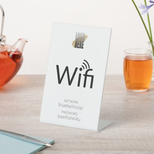 Simple Business Logo Wifi Password Network  Pedestal Sign