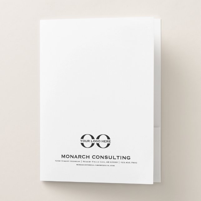 Simple Business Logo with Contact Info Pocket Folder (Front)