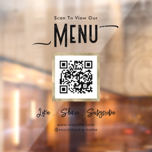 Simple Business Menu Connect  Window Cling