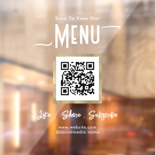 Simple Business Menu Connect  Window Cling