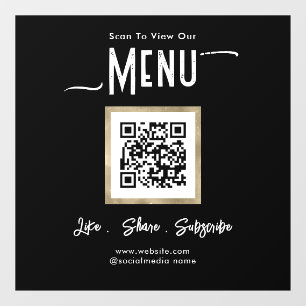 Simple Business Menu Connect  Window Cling
