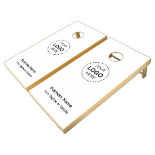 Simple Business Name & Logo and Text Cornhole Set