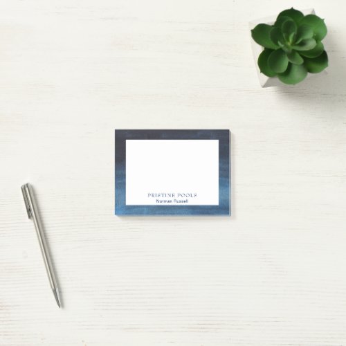 Simple Business Name Navy Blue Modern Post_it Notes