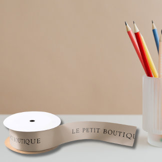 Simple Business Name On Tan Satin Ribbon