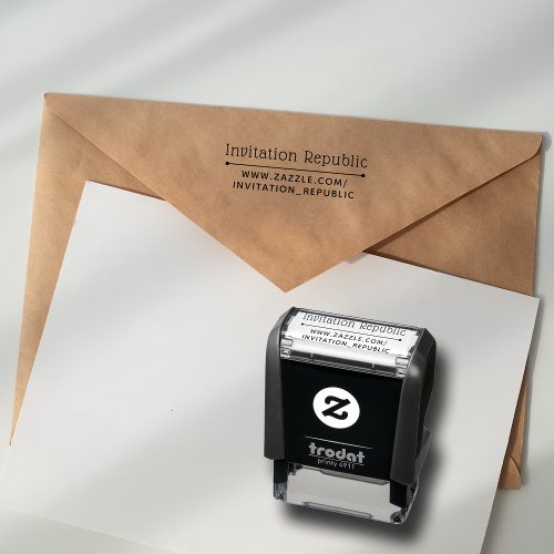 Simple Business Name  Web Address Self_inking Stamp