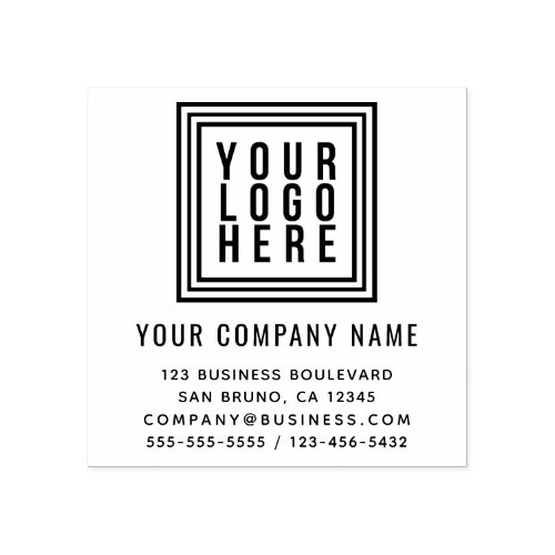Simple Business or Company Logo Return Address Rubber Stamp
