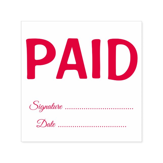 Simple Business Paid Text Personalize Self-inking  Stamp (Design)
