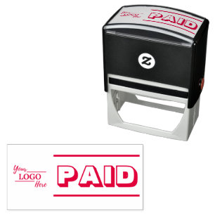 Simple Business Paid Text Personalize Self-inking  Stamp
