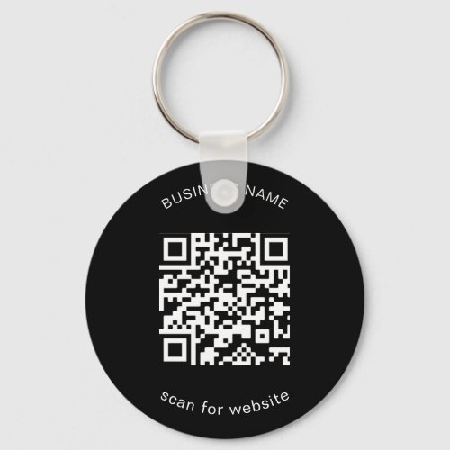Simple Business Promotional Black QR Code Keychain