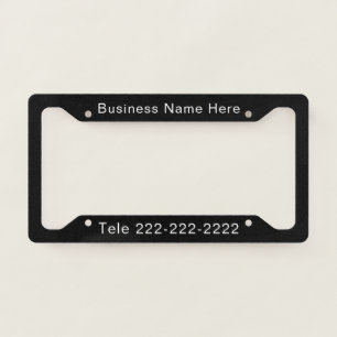 Simple Business Promotional Branding Design License Plate Frame