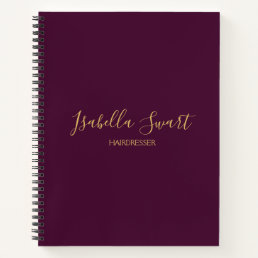 Simple business purple minimalist notebook