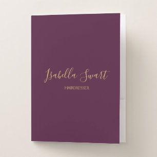 Simple business purple minimalist pocket folder
