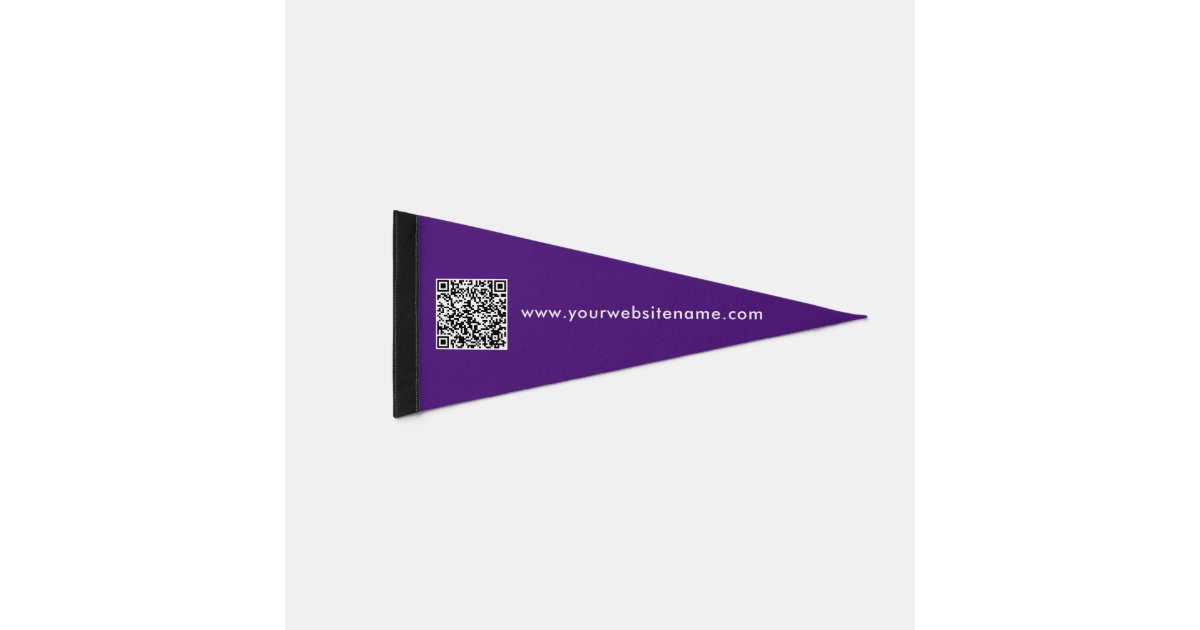 Simple Business Purple Web Digital Scan QR Code Pennant Flag | Zazzle