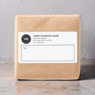 Simple Business Round Logo Mailing Shipping Label