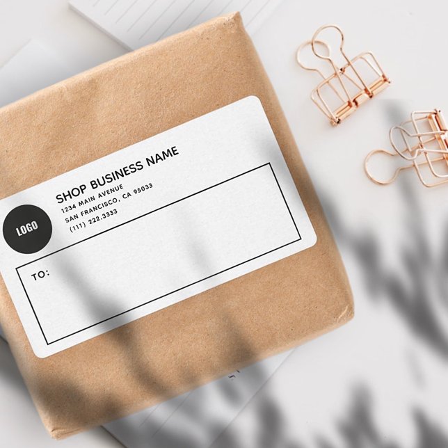 Simple Business Round Logo Mailing Shipping Label (Creator Uploaded)