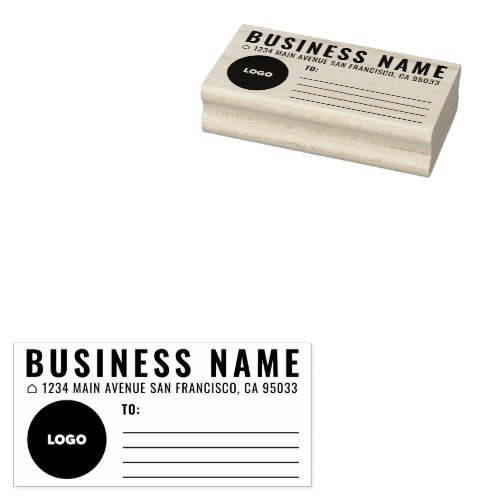 Simple Business Round Logo Mailing Shipping Rubber Stamp