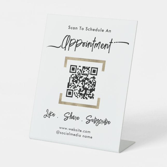 Simple Business Schedule Appointment  Pedestal Sign (Front)