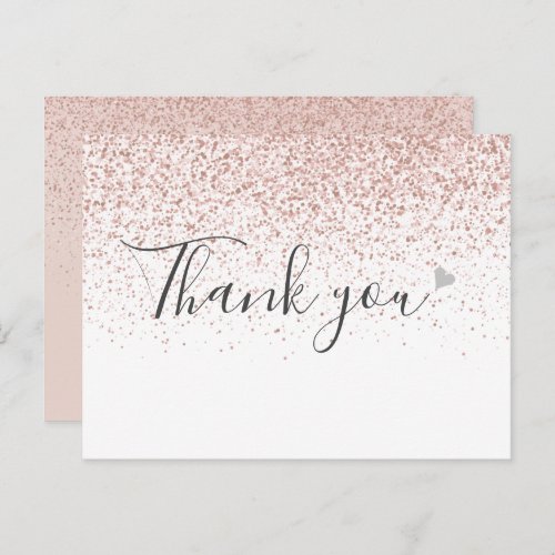 Simple Business Script Rose Gold Thank You  Postcard