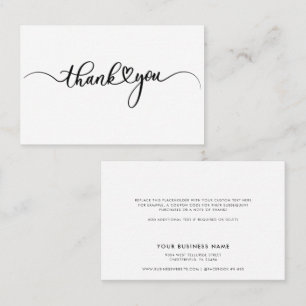 Simple Business Script Thank You Card